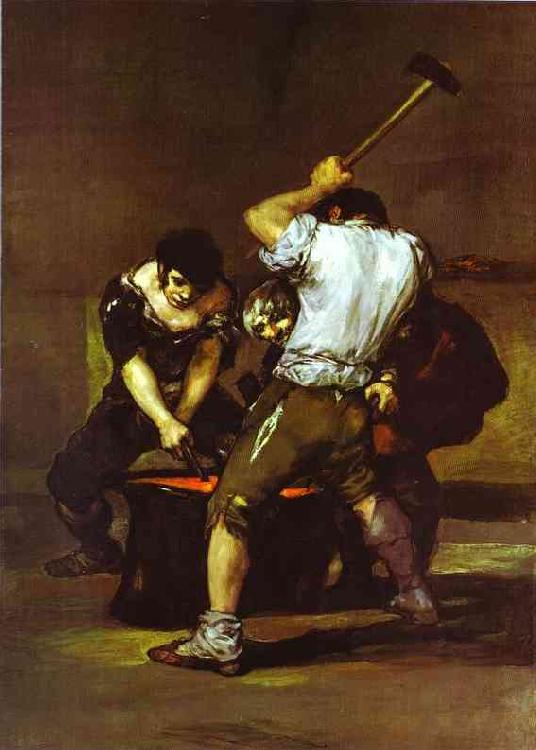 Francisco Jose de Goya La fragna (Smithy). oil painting image